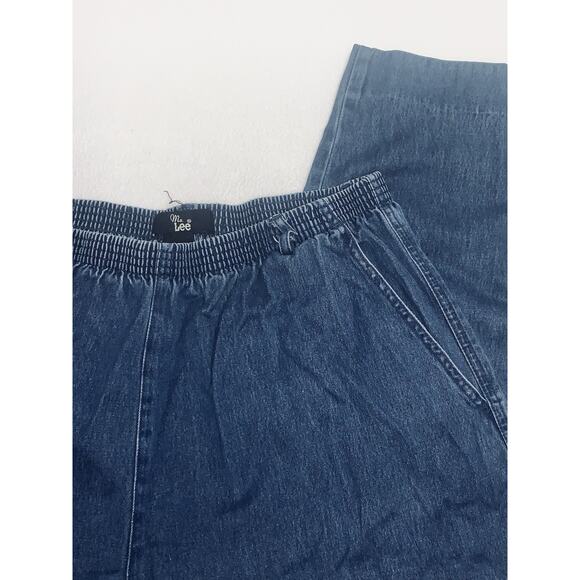 Ms. Lee Womens Jeans Pants Elastic Waist Blue Denim Size 16P 30 x 27 Belt Loops - Picture 9 of 11